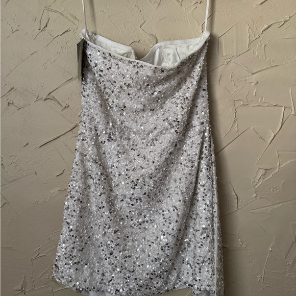 Retrofete White sequin Strapless Dress size large NWT - Picture 6 of 6